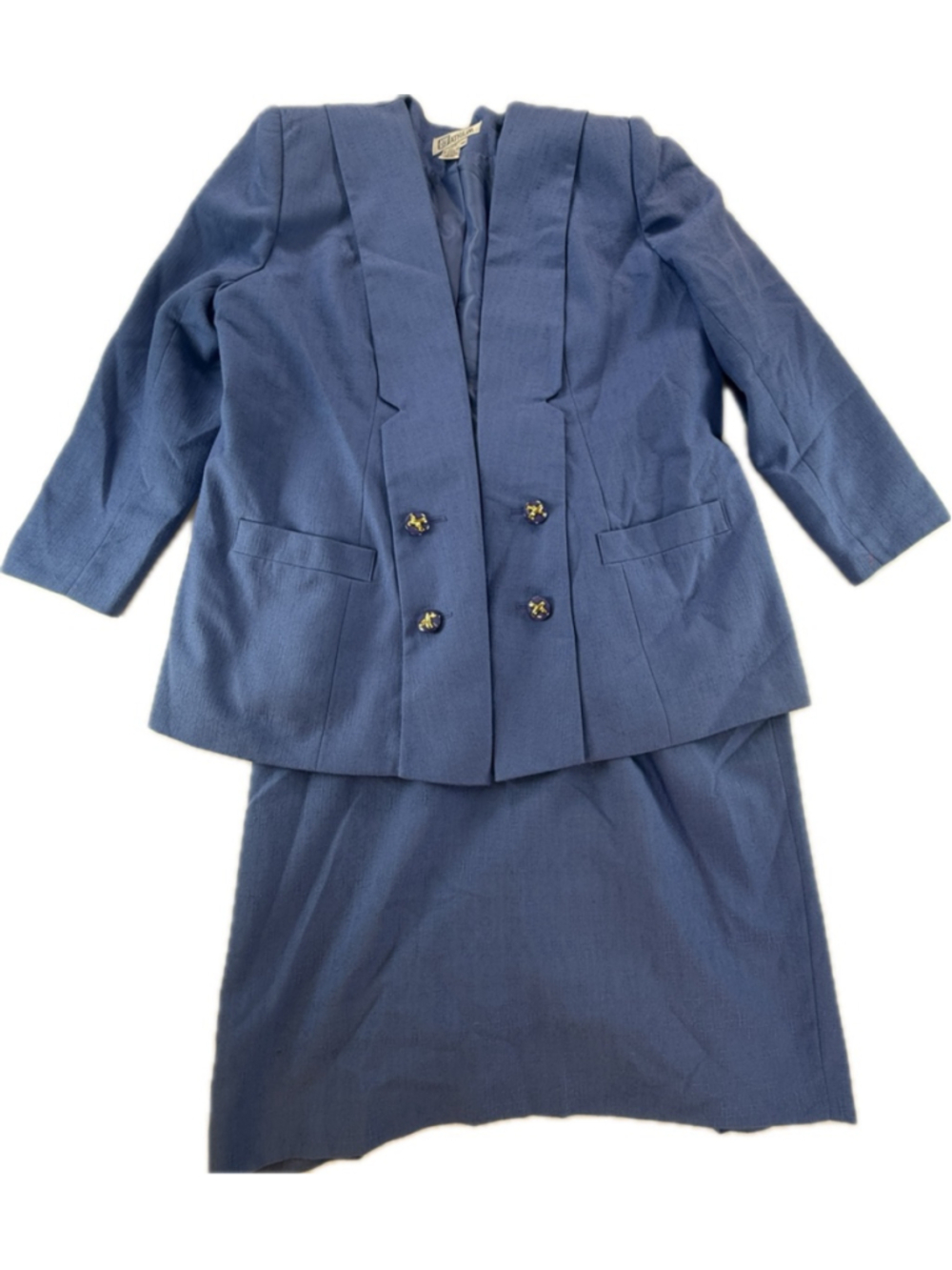Vintage Atrium Blue Skirt Suit 14W Women’s 2 Piece Career Church Jacket Skirt Se